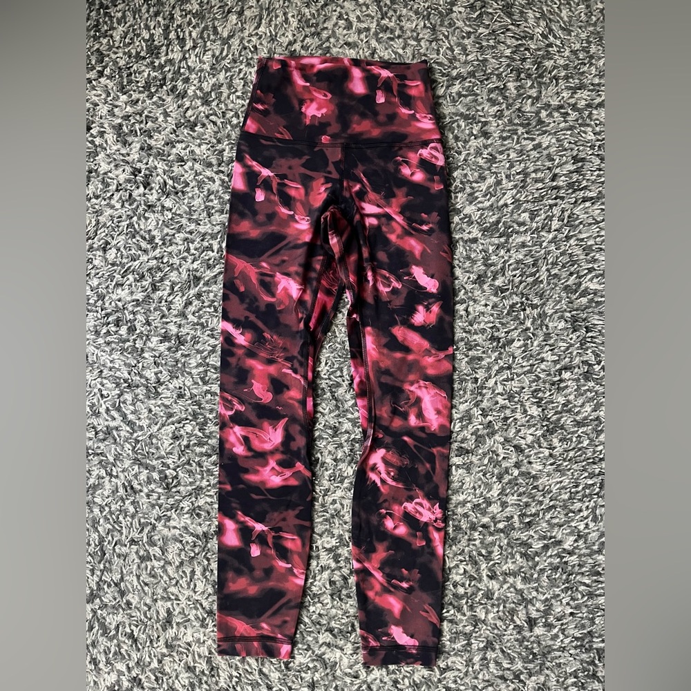 Lululemon EUC Align High-Rise Pant 25” Intensity Pink Blossom Multi Size 2